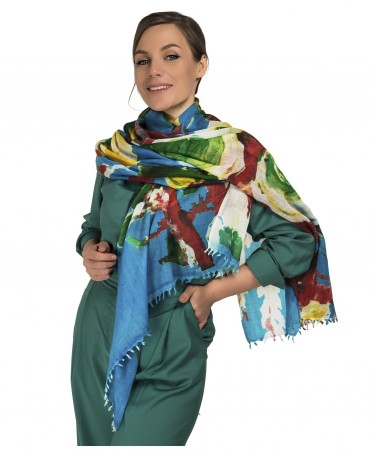 Палантин Женский W40-LA.PEINTURE/TURQU